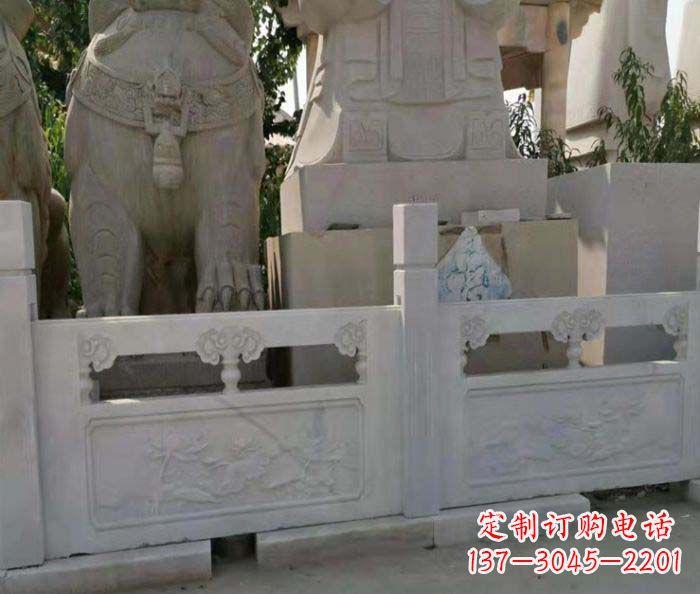 开封寺庙景观汉白玉石浮雕栏板