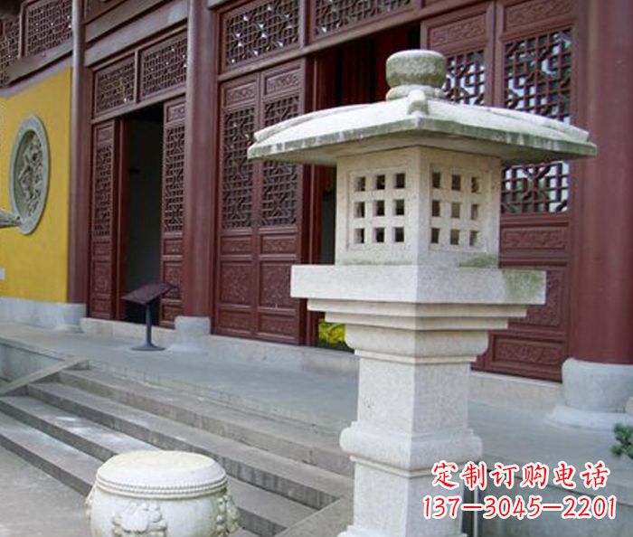 开封寺庙景观镂空石灯石雕