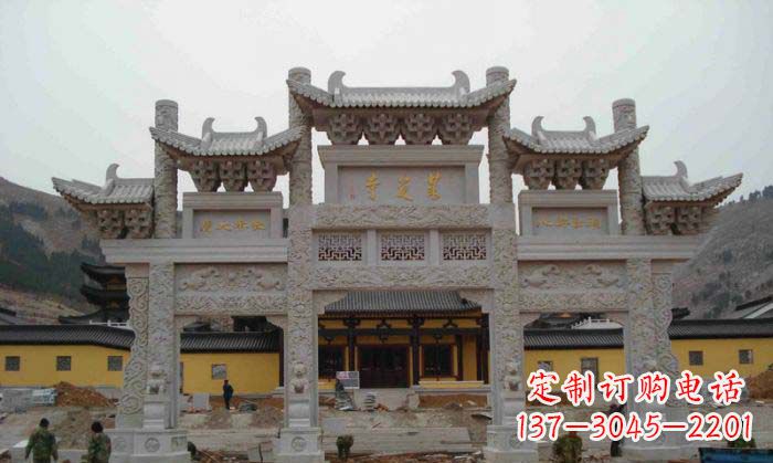 开封寺庙景观三门五楼石牌坊