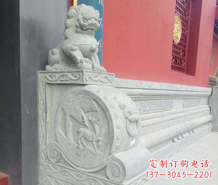 开封寺庙景观狮子石门墩抱鼓石