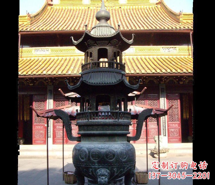 开封寺庙景观香炉铜雕