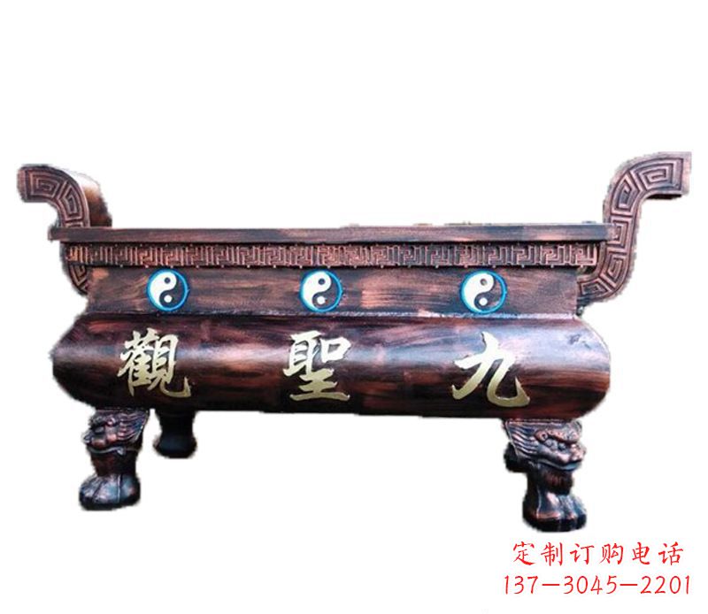开封寺庙九龙香炉铜雕