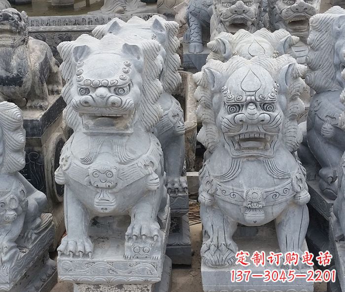 开封寺庙青石狮子石雕