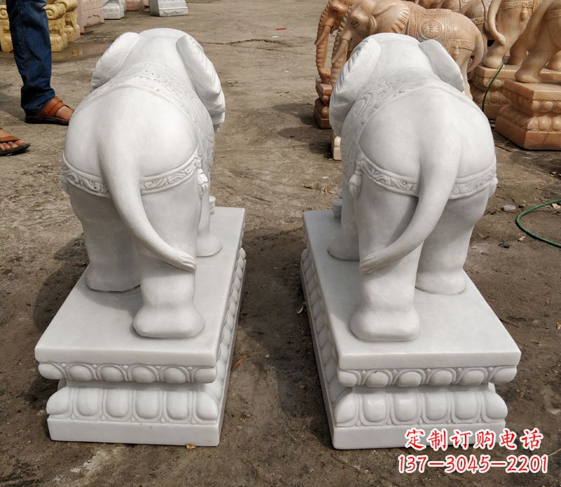 开封寺庙石雕大象