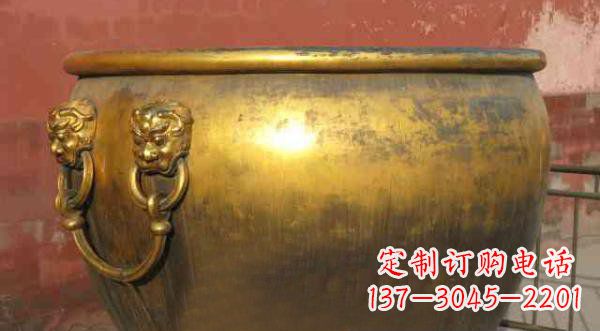 开封寺庙水缸铜雕 (2)