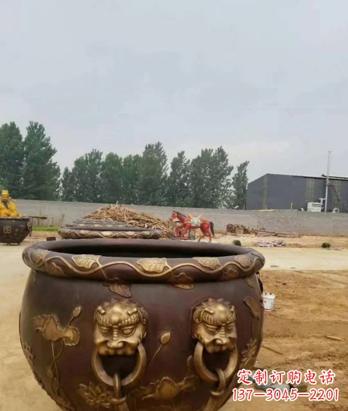 开封寺庙水缸铜雕 (4)