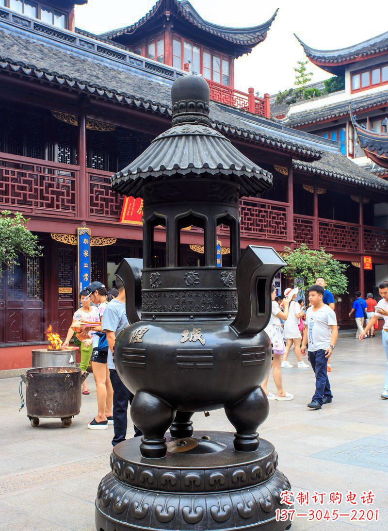 开封寺庙铜香炉铜雕 (2)