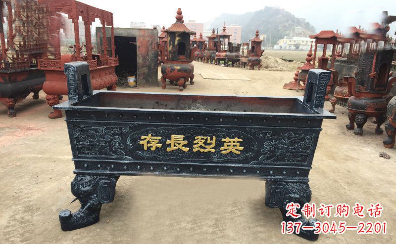 开封寺庙香炉铜雕 (4)
