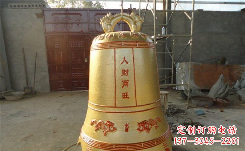 开封寺庙铸铜钟雕塑