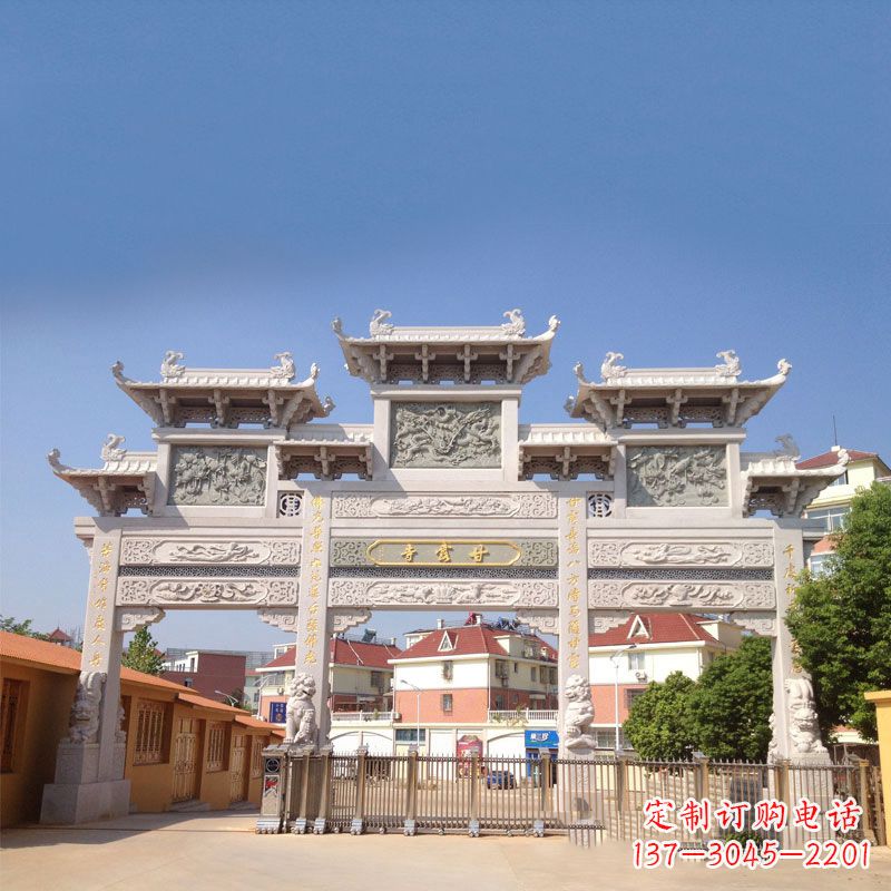 开封寺院大门石雕牌楼