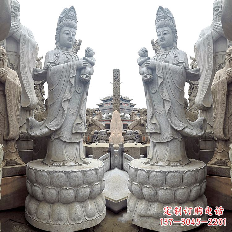 开封送子观音青石雕塑