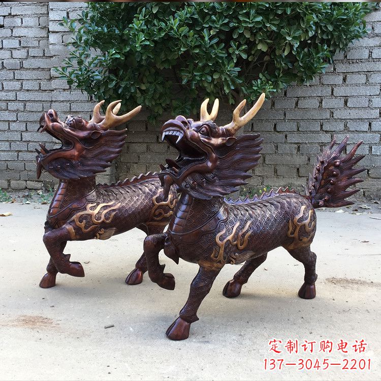 开封送子麒麟铜雕塑