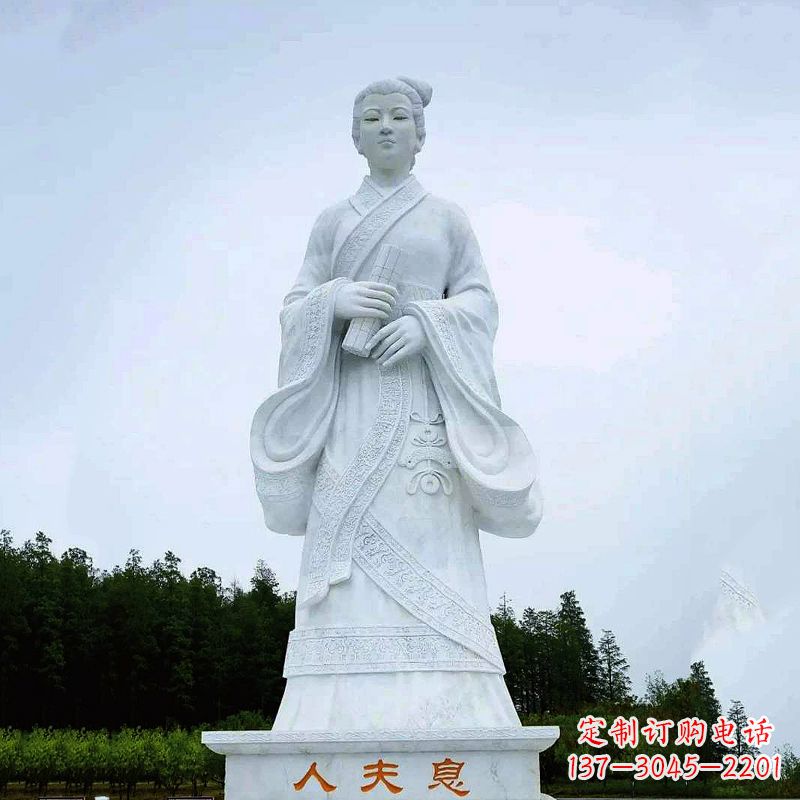 开封桃花夫人息妫汉白玉雕塑-景区园林历史名人古代著名美女雕像