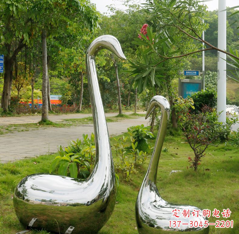 开封天鹅抽象不锈钢雕塑