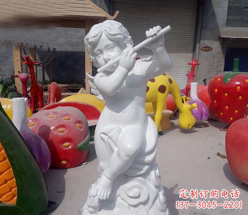开封天使吹笛人物石雕