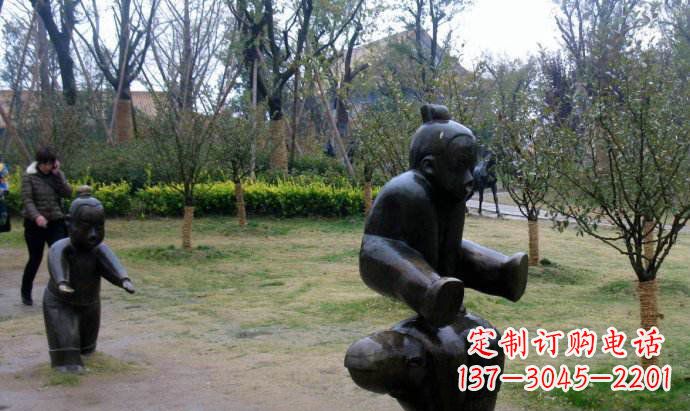 开封跳山羊公园人物铜雕