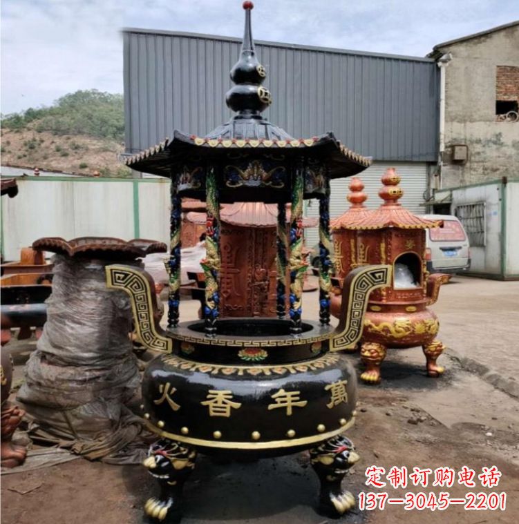 开封铁香炉铜雕