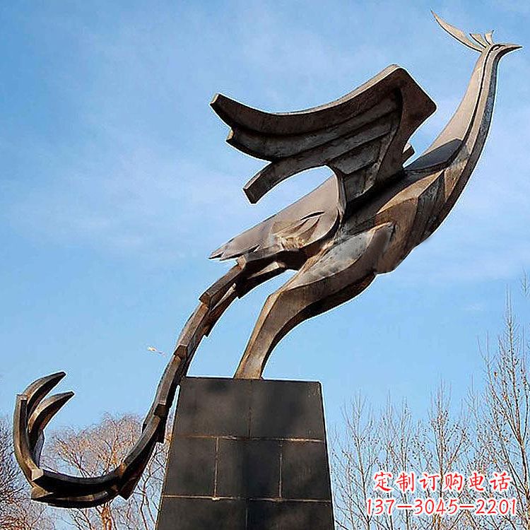 开封铜雕百鸟之王凤凰景观雕塑