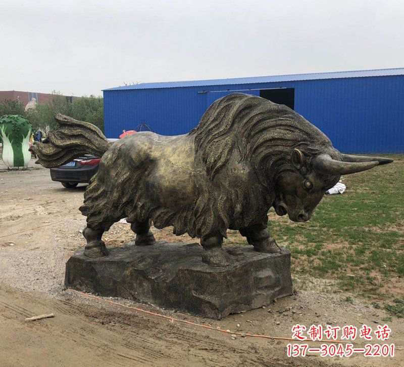 开封铜雕奔牛雕塑
