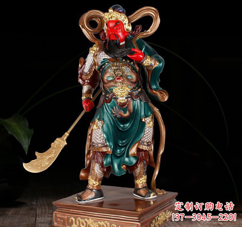 开封铜雕彩绘关公