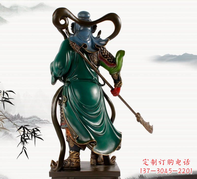 开封铜雕彩绘武财神关公