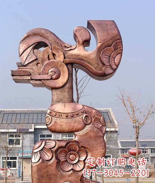 开封铜雕抽象皮影戏人物