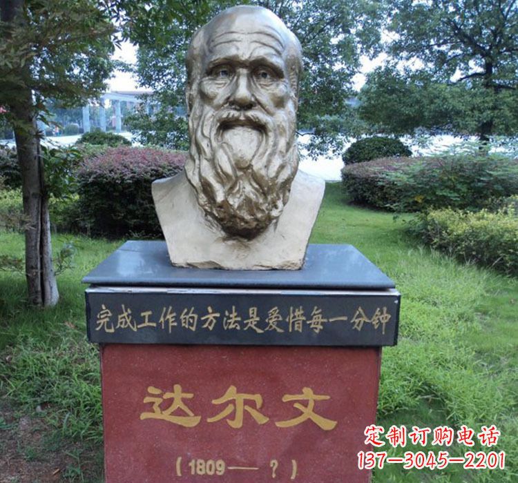 开封铜雕达尔文头像雕塑