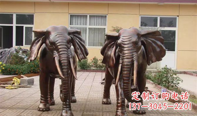 开封铜雕大象公司门口动物雕塑