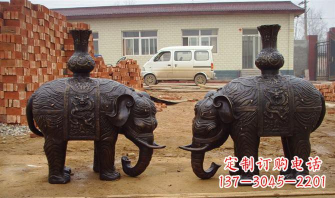 开封铜雕大象公园动物雕塑