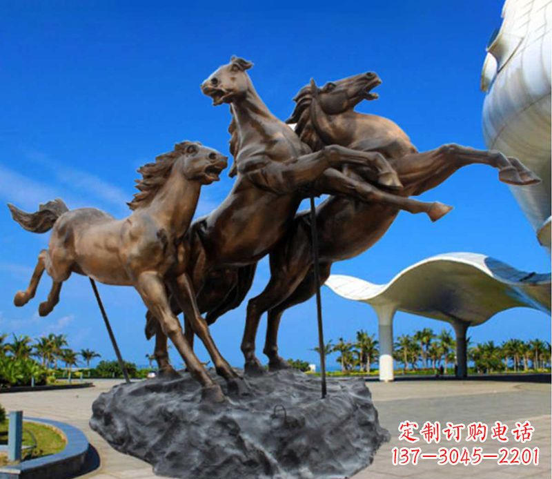 开封铜雕飞马广场动物雕塑