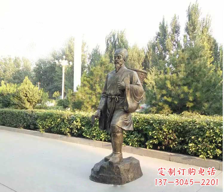 开封铜雕古代名医李时珍雕塑
