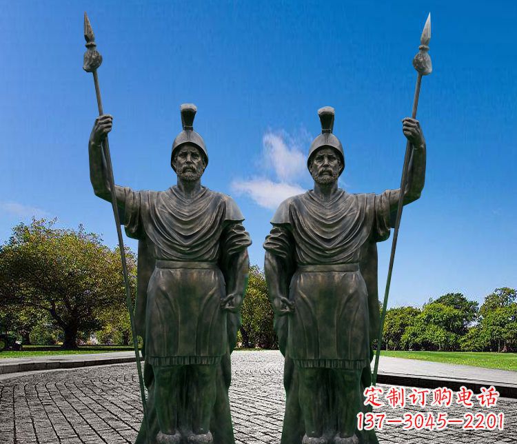 开封铜雕古罗马战士人物