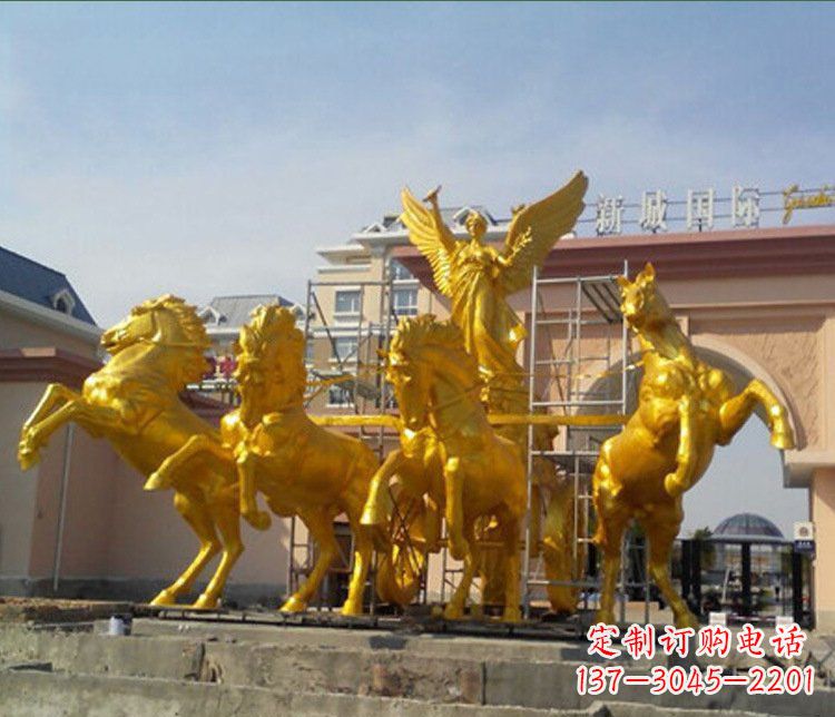 开封铜雕广场阿波罗战马雕塑