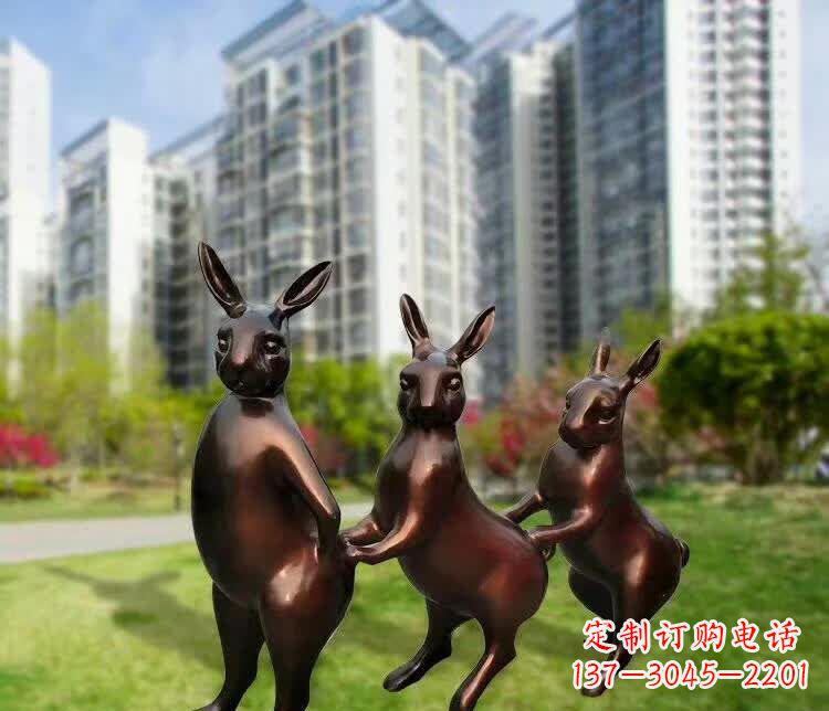 开封铜雕广场动物兔子