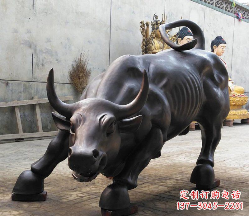 开封铜雕广场华尔街动物牛 (2)
