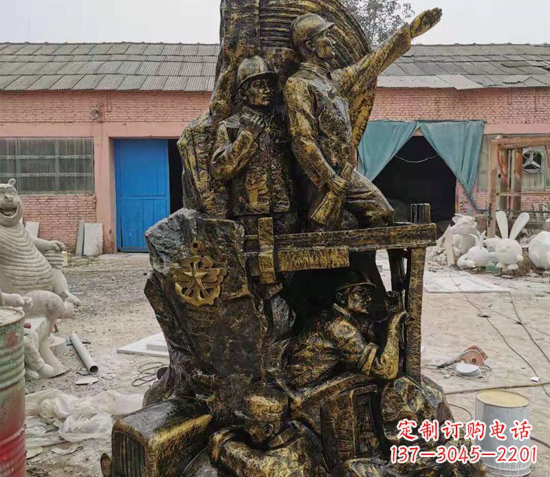 开封铜雕广场解放战士雕塑