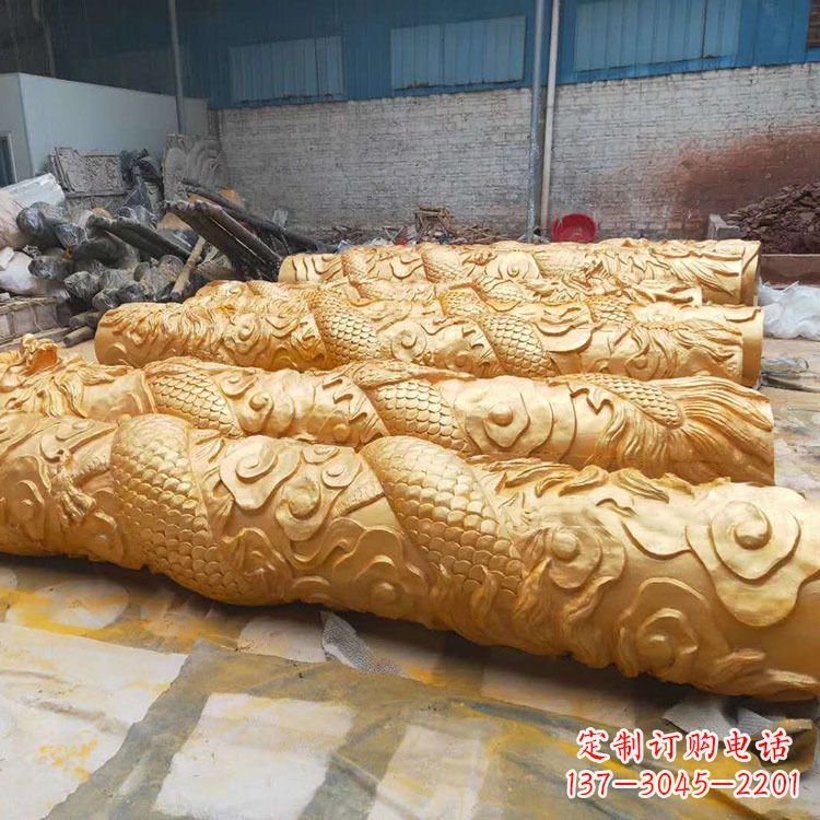 开封铜雕广场龙柱