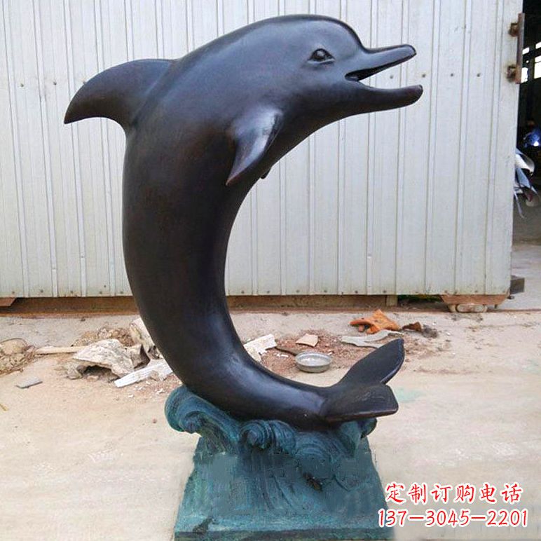 开封铜雕海豚雕塑