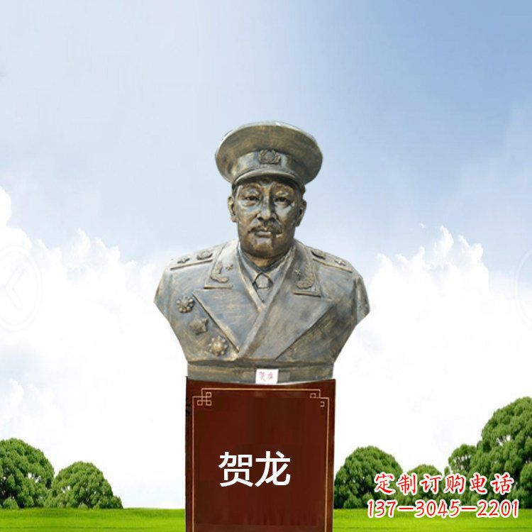 开封铜雕贺龙头像