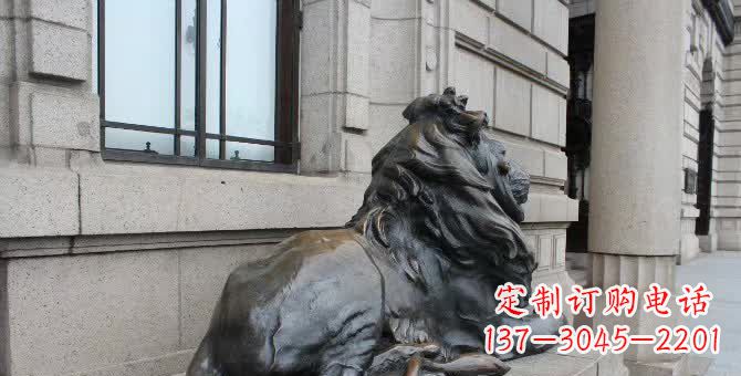 开封铜雕汇丰卧姿狮子