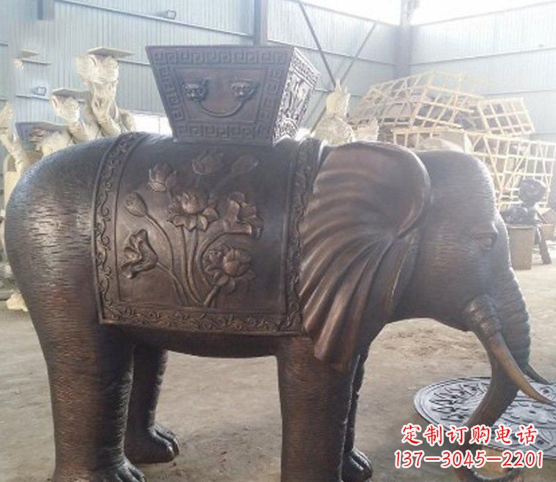 开封铜雕吉祥大象园林动物摆件