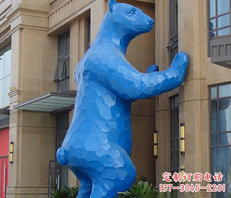 开封铜雕几何狗熊雕塑