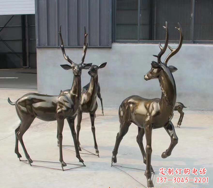 开封铜雕鹿群雕塑