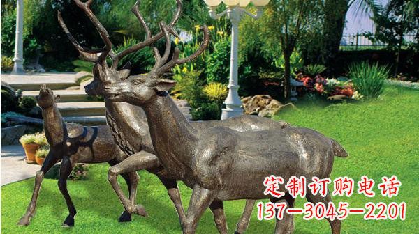 开封铜雕鹿公园动物雕塑