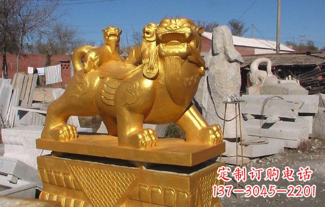开封铜雕母子貔貅