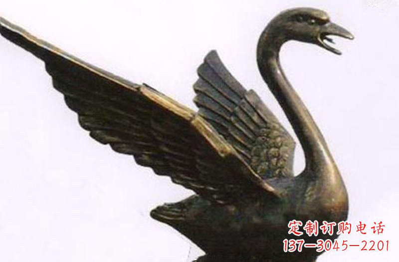 开封铜雕喷水天鹅公园动物雕塑