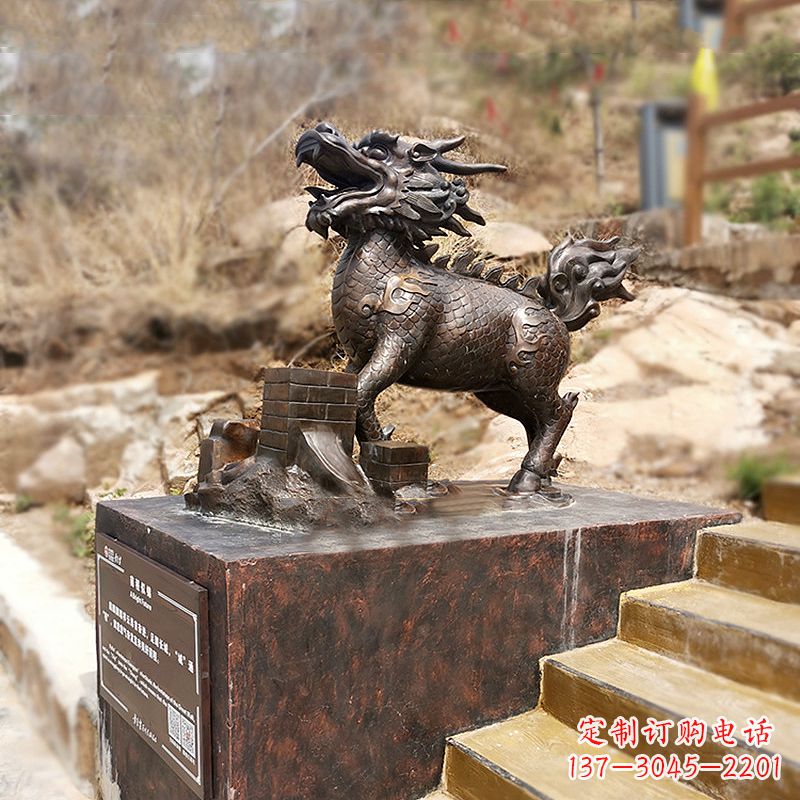 开封铜雕麒麟景观雕塑装饰品
