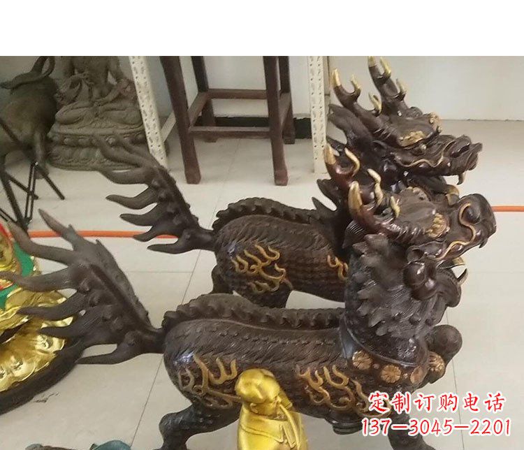 开封铜雕麒麟招财雕塑