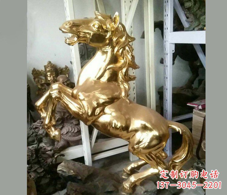 开封铜雕商场招财动物马雕塑 (2)