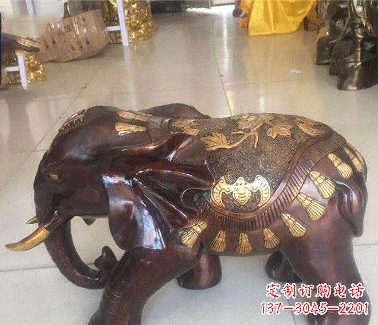 开封铜雕室内装饰小象雕塑摆件
